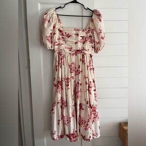 The A&F Emerson Poplin Puff Sleeve Midi Dress